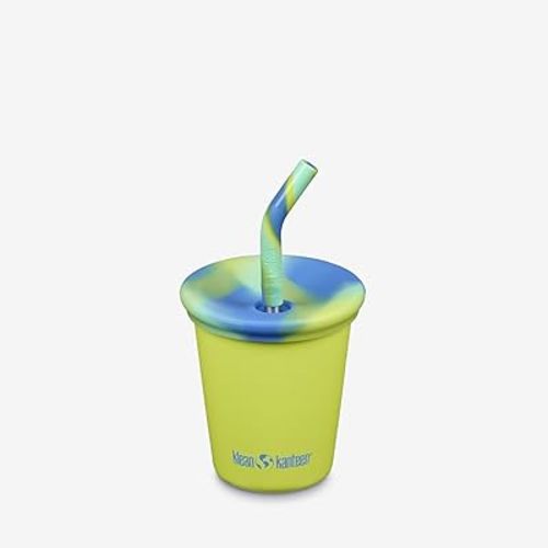 Klean Kanteen 10oz Kid's Cup with Straw Lid - Juicy Pear Multicolor