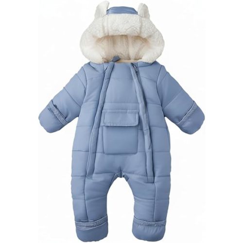 AiWMGL Baby Girls Boys Snowsuit Newborn Winter Clothes Jumpsuit Romper Infant Hooded Fleece Coat Jacket Outwear