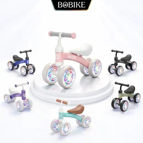 Bobike Baby Balance Bike Toy for kids, Colorful 4-Wheel No Pedal - TikTok Shop