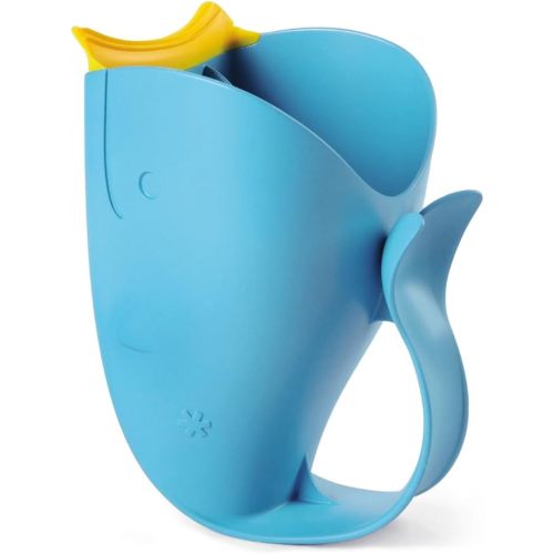 Skip Hop Moby Baby Bath Rinse Cup - Tear-Free Waterfall Rinser for Newborns & Toddlers - Soft Comfort Edge, Easy-Grip Handle - Baby Bath Essentials & Shower Gift, Blue