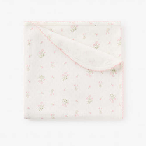 Folklore Floral Print Organic Cotton Pointelle Baby Blanket – Elegant Baby