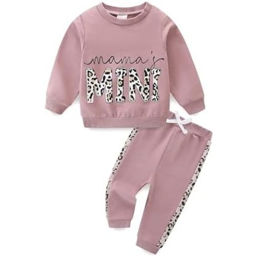 Toddler Baby Girl Clothes Fall Winter Long Sleeve Sweatshirt with Pants Set Girls Cute Print Outfits 6M-4Years