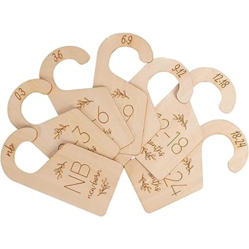 7 pcs Baby Closet Dividers, Baby Clothes Organizer, Wood Newborn to 24 Months Baby Clothes Organizer, Baby Clothes Dividers for Closet Boys or Girls Room