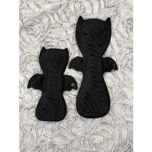 Gusher, all black, Bat shaped pad, reusable pad, cloth pad, period pad, eco friendly pad, incontinence pad, sanitary pad