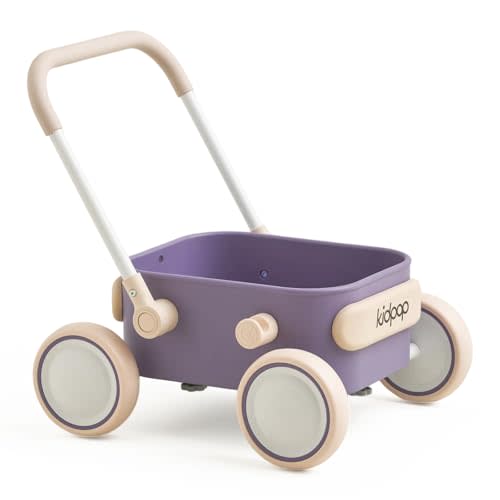 Kidpop PULA 2-in-1 Push and Pull-Along Wagon, Baby Push Walker for First Learner from 7 Month to 4 Year, One Year Birthday Gifts, Sturdy and Safe, Indoors and Outdoors (Purple)