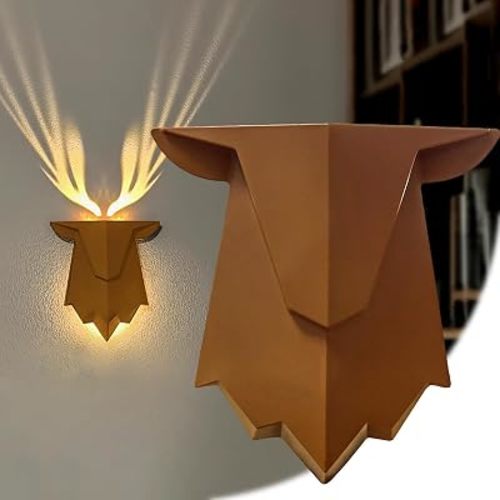 Brown Antler Wall Night Light, Remote Control LED Night Lamp