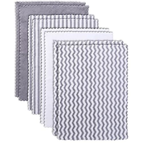 BAMBOO QUEEN 8 Pack Super Soft Baby Burp Cloths, Ultra Absorbent Large Newborn Burping Cloth, Milk Spit Up Rags, Unisex Grey and White, 16 × 12 Inch