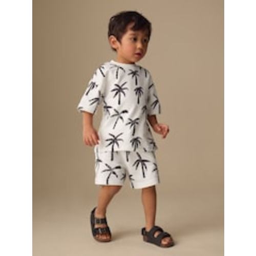Buy White/Black Palm Trees Short Sleeve All-Over Print T-Shirt and Shorts Set (3mths-7yrs) from Next USA