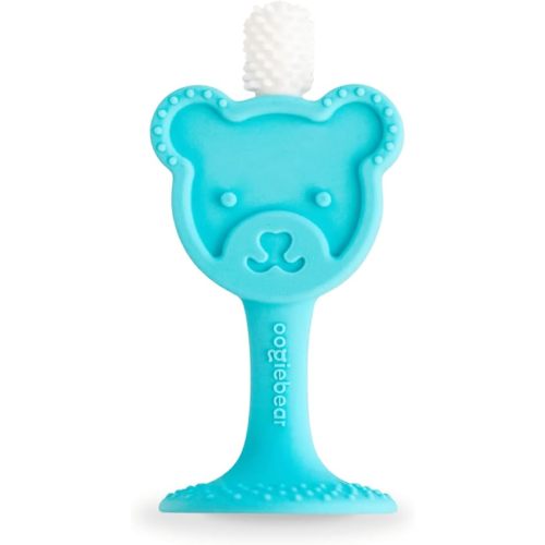 oogiebear Infant-to-Toddler Training Teether Toothbrush - 0-2 Years - 360° Soft Silicone, Promotes Safe Brushing, Baby & Kids Health - Teddy Bear Design Oral Care - 1 Unit