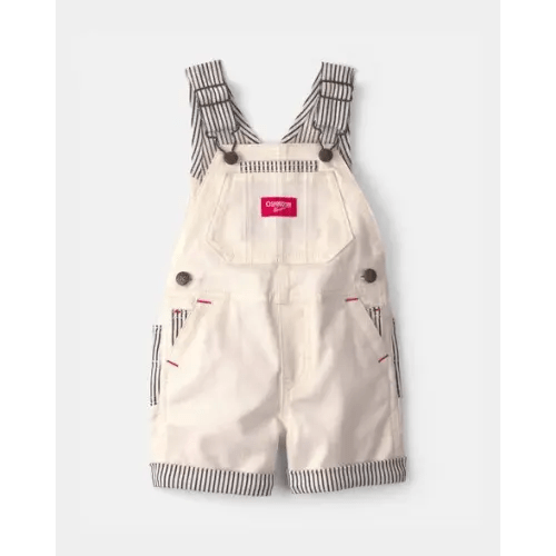 Baby Striped Shortall - Ivory/Navy Blue - OshKosh B'gosh | Carter's