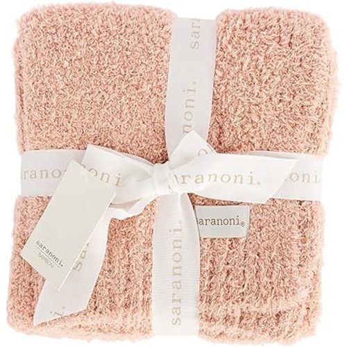 SARANONI Bamboni Luxury Baby Blanket | Cozy & Soft Plush Receiving Blankets | Perfect for Girls & Infant Baby Boy Blankets | Peach - 30” x 40"