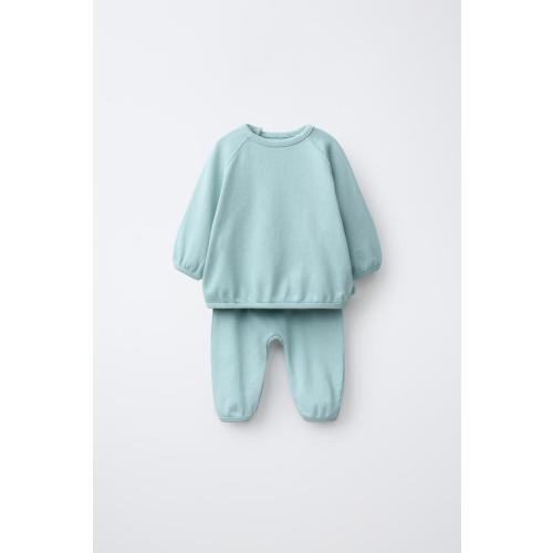 SOLID BALLOON SWEATSHIRT AND PANTS SET - Pink | ZARA United States