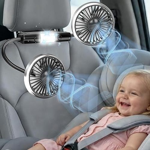 Car Seat Fan for Back Seat, Car Fans for Backseat for Kids(No Battery)