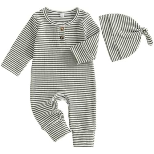 Newborn Baby Boy Romper Coming Home Outfit Infant Long Sleeve One Piece Jumpsuit Fall Winter Clothes