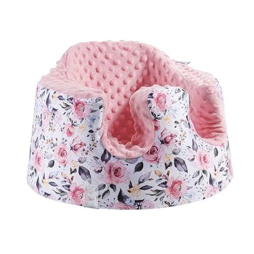 Seat Cover Compatible with Bumbo and Nuby Seat, Pink Flower | Floor Seat Cover for Boys and Girls, Removable Breathable Baby Seat Cover, New Designed, Anti-Slip, Seat Not Included
