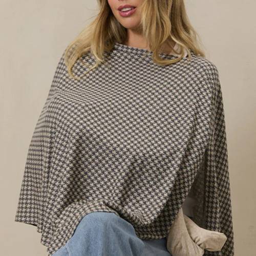 Stormy Houndstooth Nursing Cover