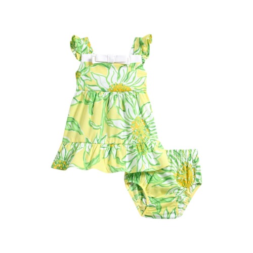 Lilly Pulitzer Charlize Floral Tiered Cotton Dress & Bloomers Set, 3-6 month