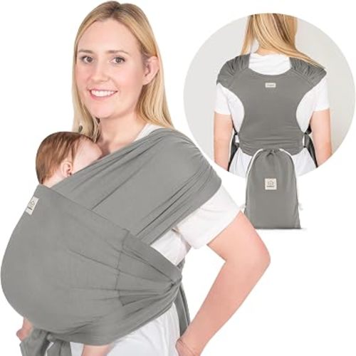 KeaBabies Baby Wrap Carrier Ring Sling, D-Lite Baby Carrier (Graphite)