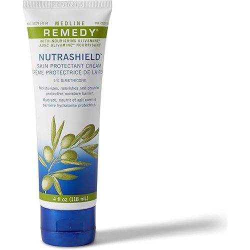 Medline MSC094534 Remedy Nutrashield Skin Protectant, (4 ounce), for use as a barrier cream, or dry or chapped skin, diaper rash, incontinence, IAD, or irritated skin
