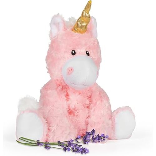 Princess Pink Unicorn - Microwavable & Weighted Plush Stuffed Animal - Heated Plushie for Warmth - Cute, Soft, Cozy Toy for Adults & Children (Boys, Girls, & Toddlers) by Warm Pals
