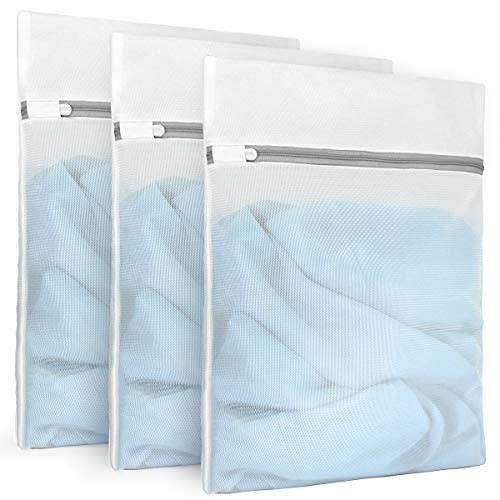 Muchfun 3Pcs Durable Fine Mesh Laundry Bags for Delicates 12 x 16 Inches (3 Medium)