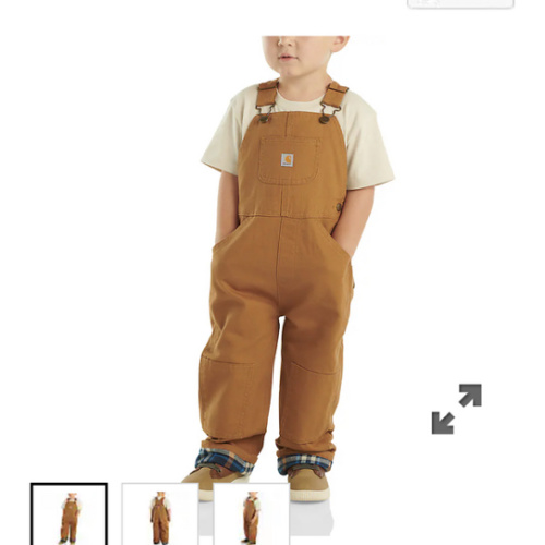 Kids' Canvas Bib Overall Flannel-Lined (Baby/Toddler) | Carhartt