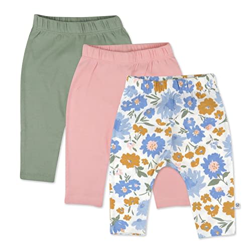 HonestBaby Girls Organic Cotton Cuff-Less Harem Pants Multipack