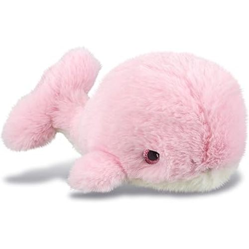 DolliBu Plush Whale Stuffed Animal - Soft Huggable Pink Whale, Adorable Playtime Whale Plush Toy, Cute Ocean Life Cuddle Gifts for Kids and Adults - 7Inches