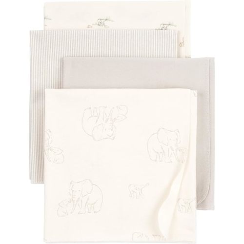 Carter's Baby Unisex Receiving Blankets 4-Pack (Cream Elephant)