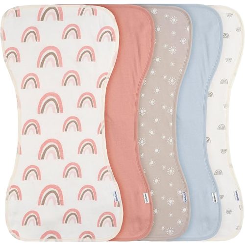 Gerber Burp Cloths 5-Pack, Size 10.5" x 21"