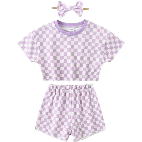 WESIDOM Toddler Girl Clothes Baby Girls Outfits 6M-5T Summer Floral Print Shirt+Shorts+Headband 3pcs Baby Clothing