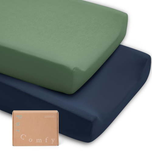 Supersoft Diaper Changing Pad Covers, 2-Pack Premium Bamboo Viscose Change Table Pad Covers for Baby Girls and Boys, Hypoallergenic Stretchy Changing Table Cover Sheets (Changing Pad Covers)