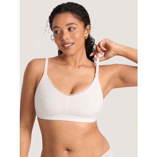 Cotton Lace Trim Nursing Bralette
