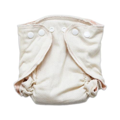 Osocozy Fitted Organic Diaper, 100% GOTS Certified Organic Cotton Birdseye Weave Fabric. Soft and Absorbent. Easy Snap Closures. Sewn in The USA. (Size: Small 7-13 Lbs)