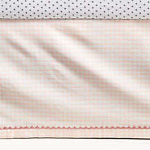 Pink Windowpane Plaid Organic Cotton Baby Crib Skirt