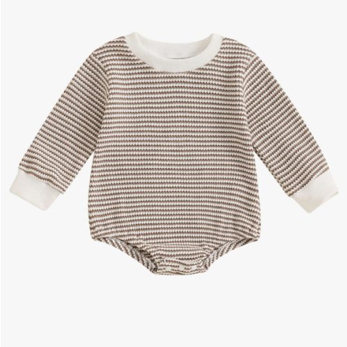 VISGOGO Unisex Baby Boy Girl Romper Waffle Newborn Infant Onesie Clothes Long Sleeve Bubble Oversized Romper Bodysuit Top