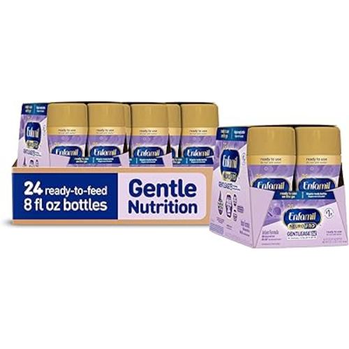 Enfamil NeuroPro Gentlease Ready-to-Feed with Smaller Proteins for Easy Digestion, Brain Supporting DHA,Baby Formula for easing Fussiness, Crying, Gas, Spit-up in 24hrs, 8 Fl Oz, 24 Bottles