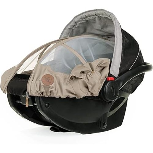 PETIT COULOU Housse de siège auto d'été pour bébé – Moustiquaire avec pare-soleil amovible UPF 50 et support structurel breveté – Protège contre la pluie, le soleil, les insectes et le vent