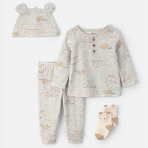 Baby 4-Piece Bear Layering Set - Grey | Carter's
