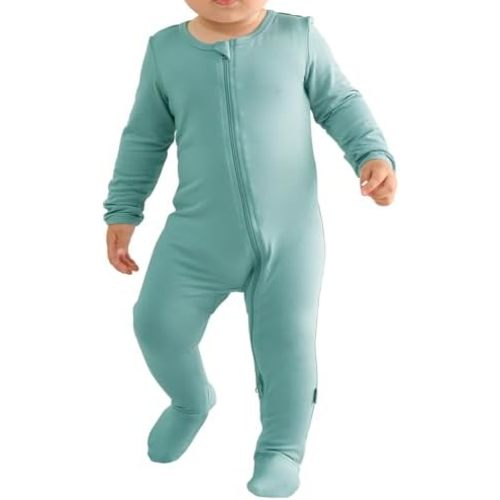Long Sleeve Baby Footies Bamboo Rayon Romper Infant Double Zipper One-Piece Clothes Boys Girls Outfits