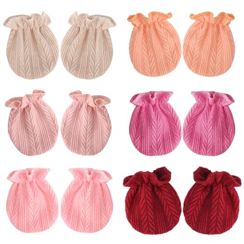 BQUBO Newborn Infant Toddler Mittens No Scratch Cotton Elastic Wrist Gloves Hypoallergenic for 0-6 Months Baby Boys Girls