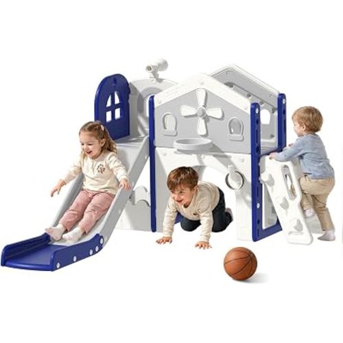 Babytronic Toddler Slide Playset, 10-in-1 Indoor Playground for Kids 1-3