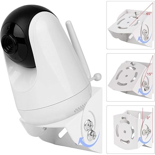 Uogw Baby Monitor Mount - Compatible with VAVA Baby Monitor Camera VA-IH006/VA-IH009/Hipp, Adjustable Angle Wall Mount Bracket, Aluminum Alloy Material (White)