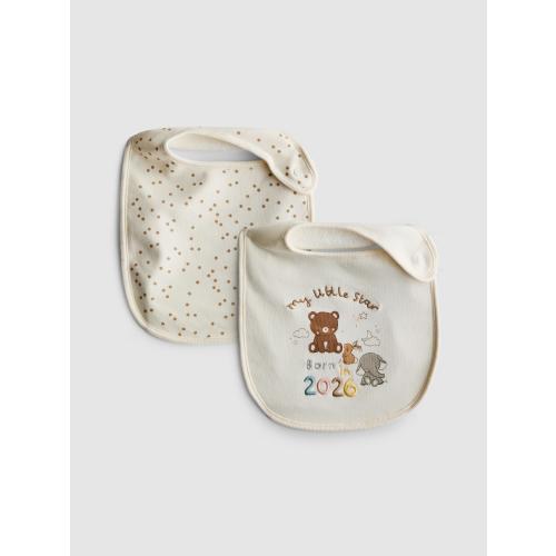 2pk Born in 2026 Wrap Bibs