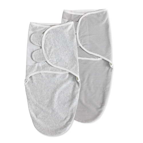 Egmao Baby Swaddle 100% Cotton Sleeping Bag Blankets for Newborn Infant Boys Girls 0-3 Months Unisex 2-Pack, Grey Stripe