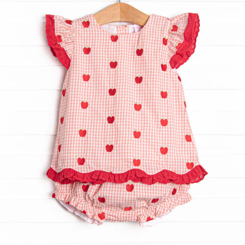 Grade School Gala Embroidered Diaper Set, Pink – Stitchy Fish