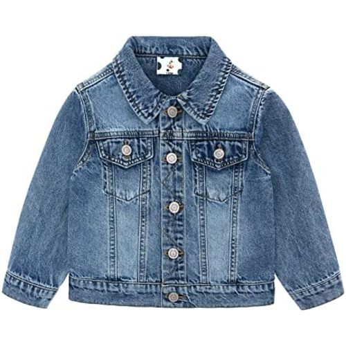 famuka Toddler Boy Girl White Denim Jacket