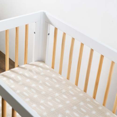 Mini Crib Sheet in GOTS Certified Organic Muslin Cotton