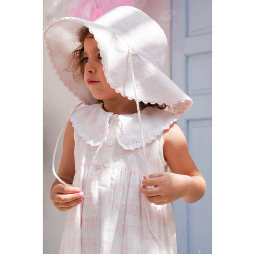Yo Baby Collar Check Soft Pink Dress | Macaroni Kids