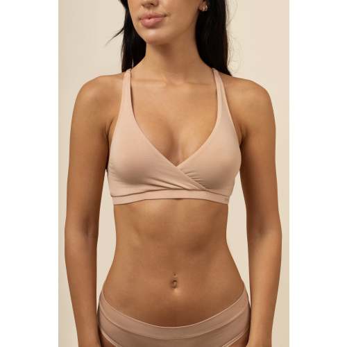 Women's Cross Front Bralette in Chai